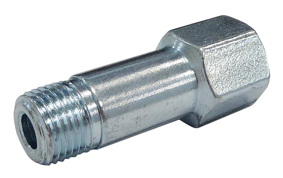 Straight Extension Adaptor Zinc Nickel Coated Male Thread: M8 x 1 - Female Thread: M8 x 1 Overall Length: 32 mm - Part number LU-1910