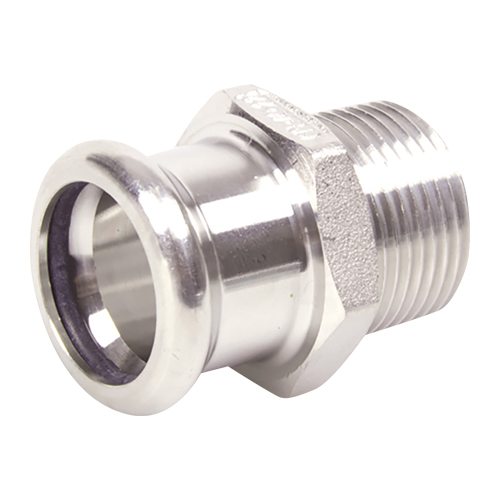 PARKAIR - Straight Adaptor BSPT Male 304 Stainless Steel Press Fittings - Part number MPF-1501028100