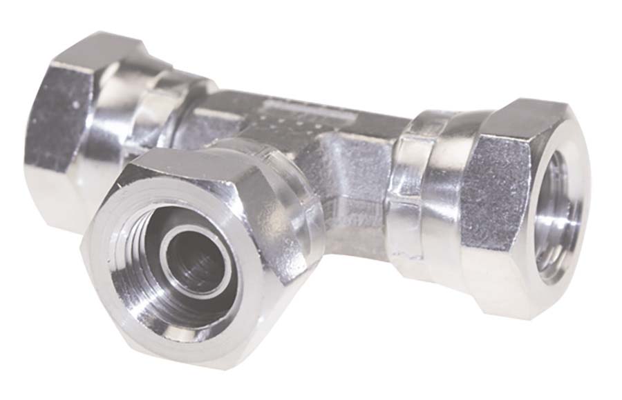 PARKAIR - Tee - BSPP Swivel Female 60 Degree Cone . - Part number PKR-Z12B/12SS