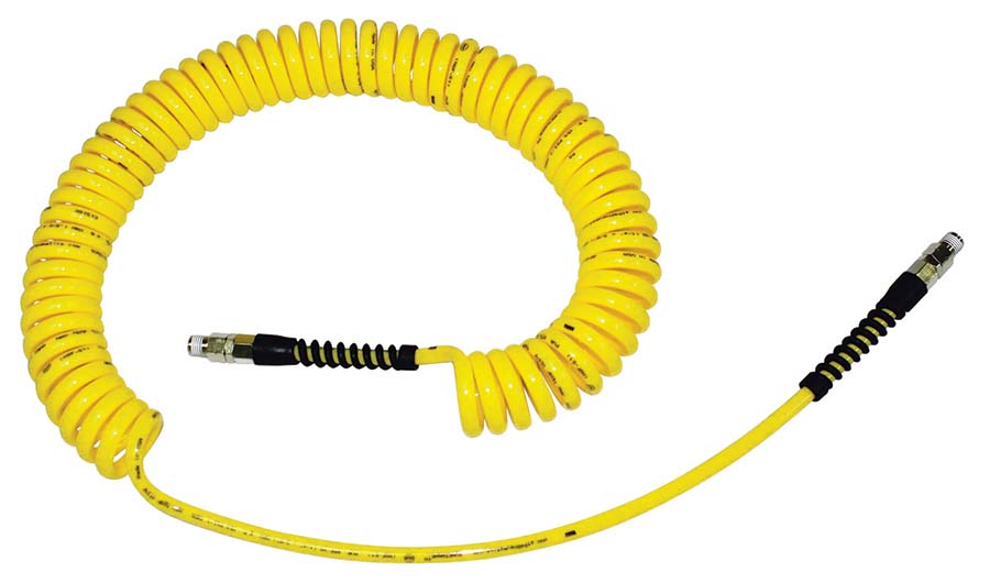 Tubing, Hose & Ducting PU PU Airline Recoils with Fittings PS Yellow - With  BSPT Swivel Fitting / Nipple - Mandrel Size: 76.2 MM