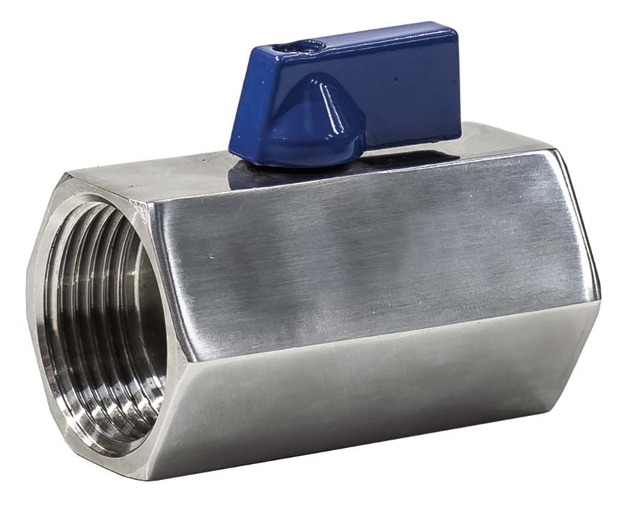 REDUCED BORE MINI BALL VALVE - BSPP FEMALE Female: 1/4" BSPP - Working Pressure: 1000 PSI" - Part number SJ-B/V10-04