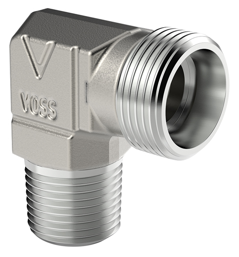 VOSS - Stud Elbow NPT Male Hydraulic Compression Fittings - Part number V24-SDE-LL8-N18T-P
