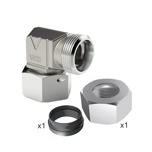 VOSS - Swivel Elbow Metric Male / Female With O-Ring - Part number V24-SWOEC-L10-P