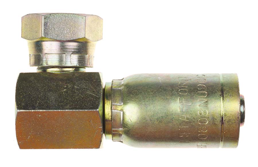 90° Compact Elbow - BSP Female Hose ID: 3/8" - Thread: 3/8"" BSP" - Part number W-0606NU9C