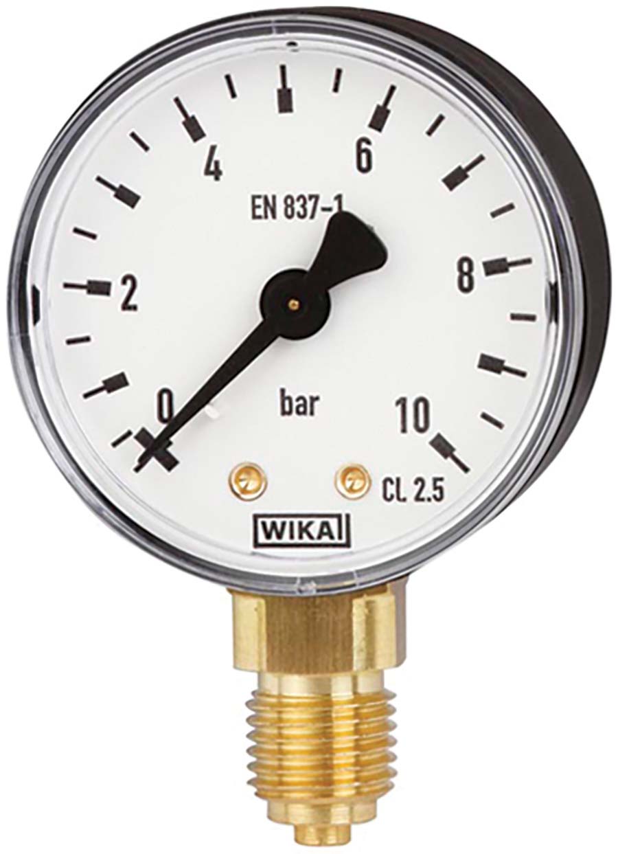 CL 2.5 0-10 BAR 1-1/2 BVALVE 10 Bar Pressure Gauge EN 837-1 