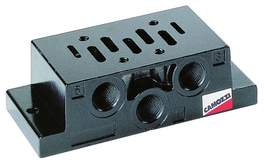 CAMOZZI - Single Sub-base With Rear Outlets . - Part number Z903-G3A