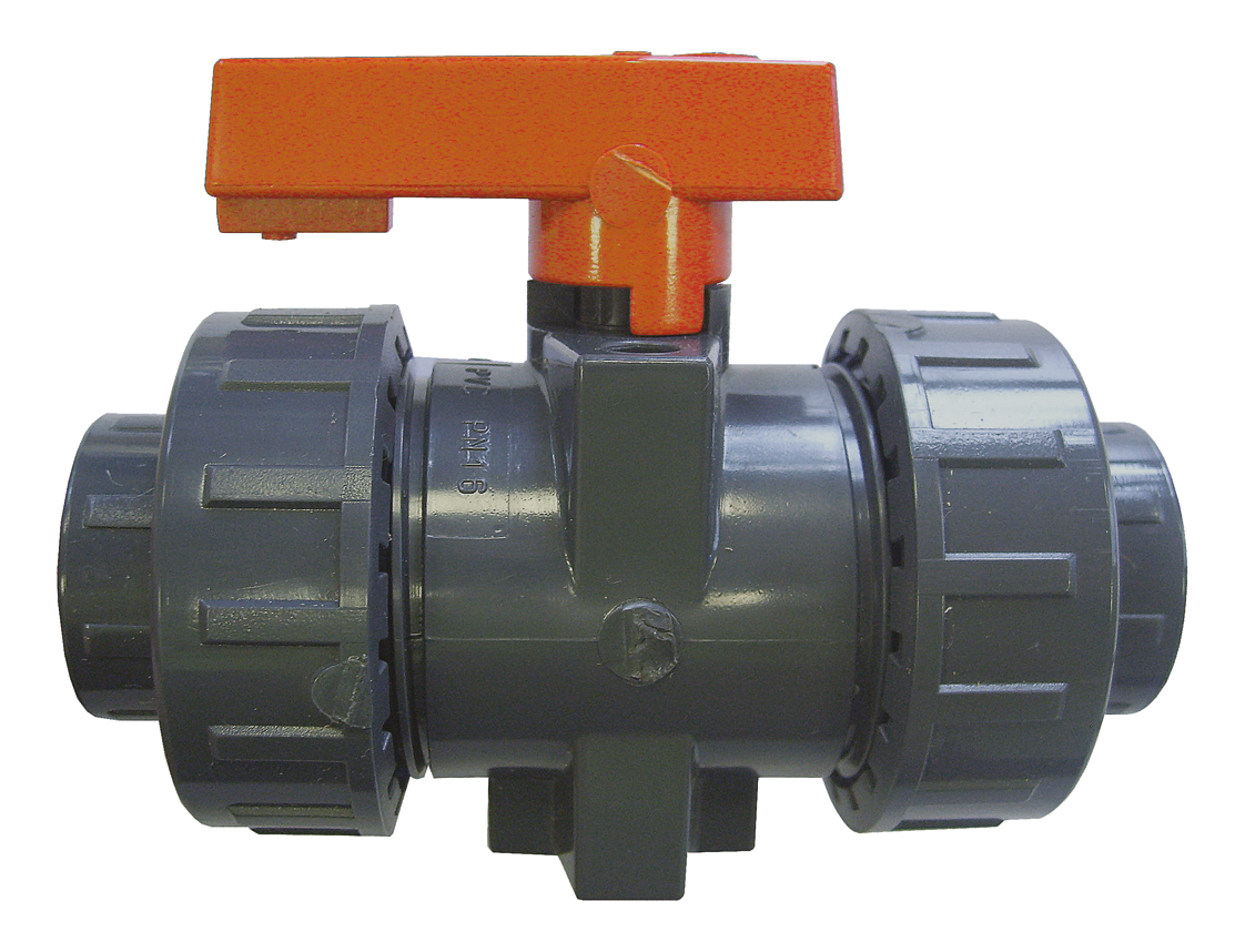 PARKAIR - Industrial Double Union for Solvent Welding - uPVC - EDPM Seals - Part number aPBVI13114