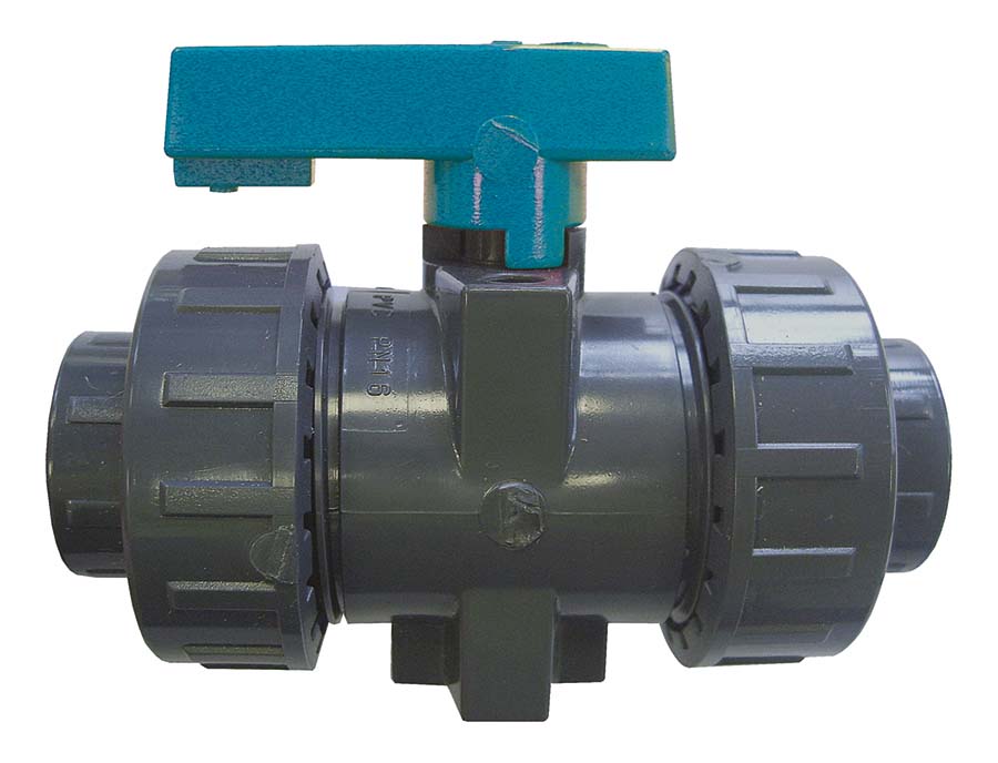 PARKAIR - Industrial Double Union for Solvent Welding–uPVC–FPM Seals - Part number aPBVI33-34