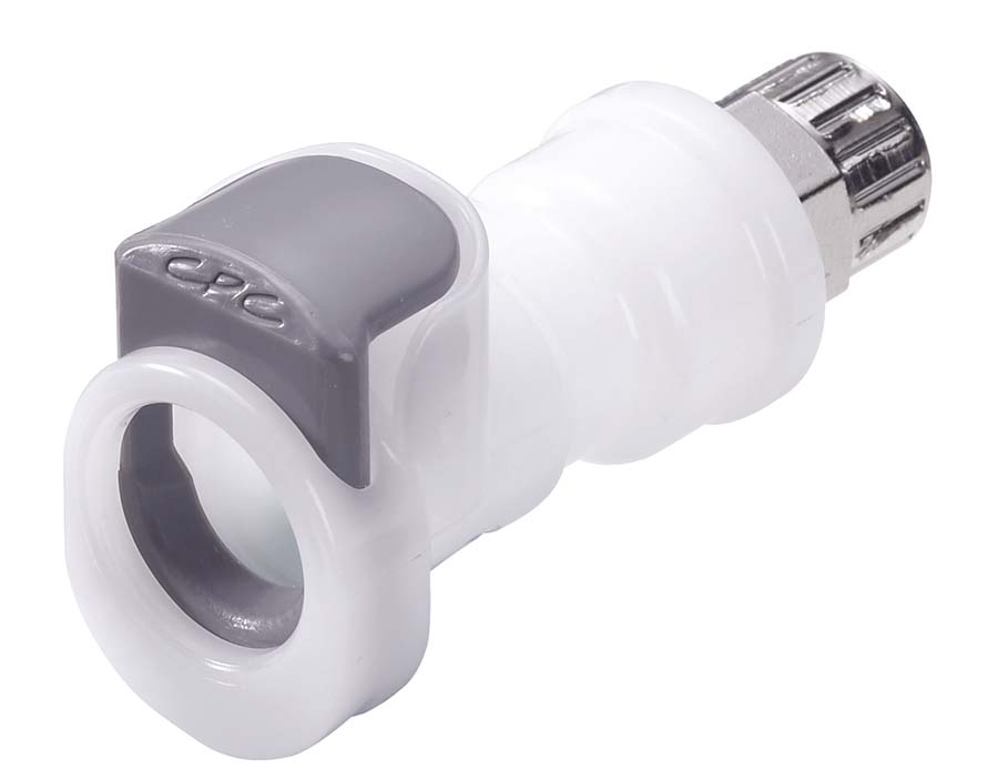 CPC - In-Line – Valved with Shroud Ferruless Polytube Fitting, PTF . - Part number cAPCD13M8S