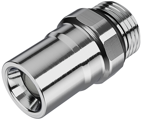 CPC - In-line Valved SAE Male Everis BLQ2 & BLQ4 Series, Chrome Plated Brass - Part number cBLQ4D30006