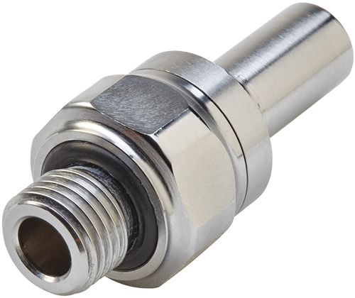 CPC - In-line Valved BSPP Male Everis BLQ2 & BLQ4 Series, Chrome Plated Brass - Part number cBLQ4D47006