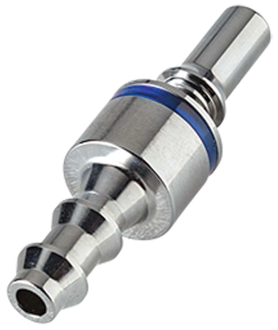 CPC - In-Line Hose Barb - Valved Coupling Insert Blue . - Part number cLQ2D2204LBLU