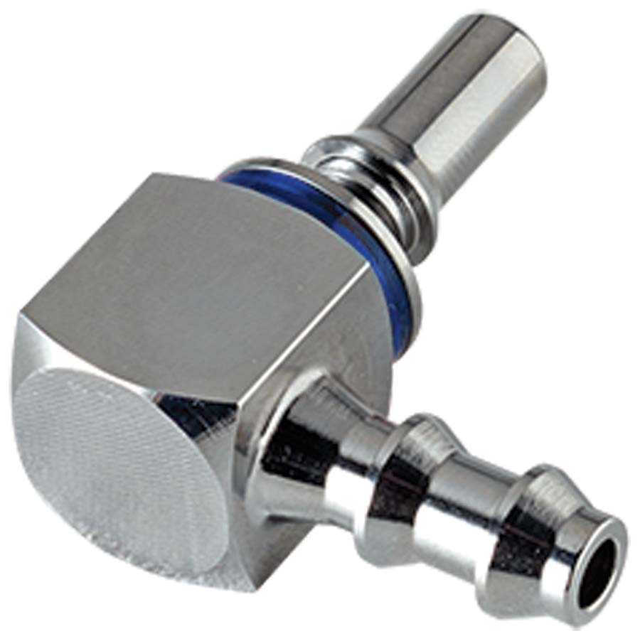 CPC - Hose Barb - Valved Elbow Coupling Insert Blue . - Part number cLQ2D2304LBLU
