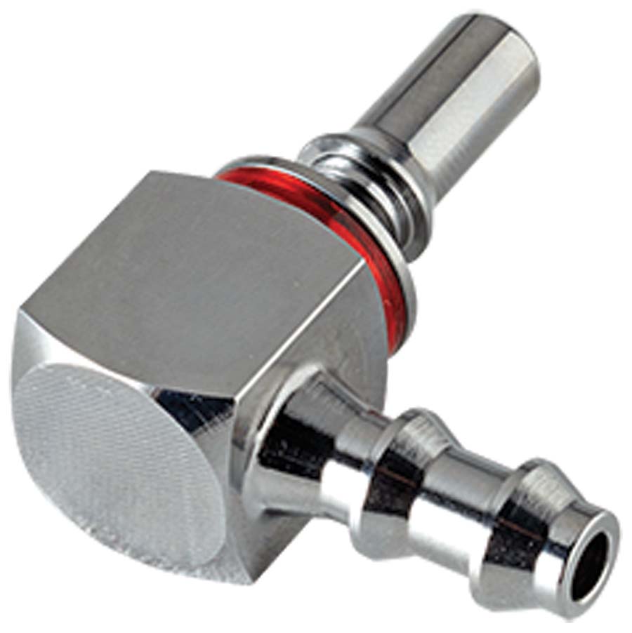 CPC - Hose Barb - Valved Elbow Coupling Insert Red . - Part number cLQ2D2304LRED