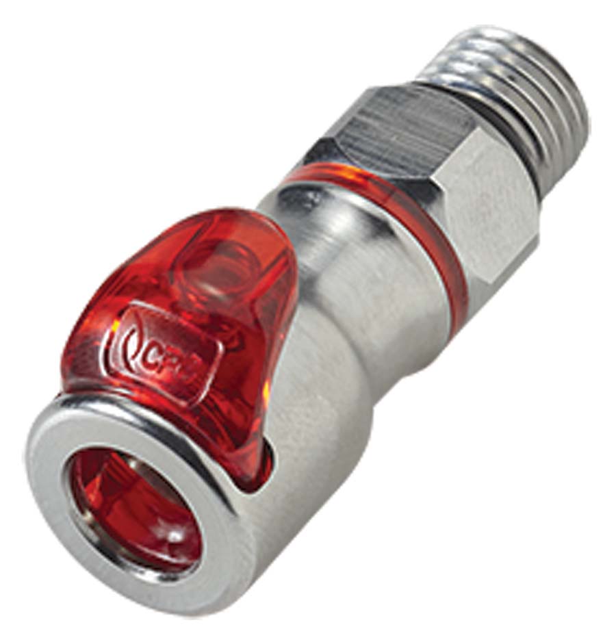 CPC - In-Line Male Thread – Valved Swivel Body Red . - Part number cLQ2D3004RED