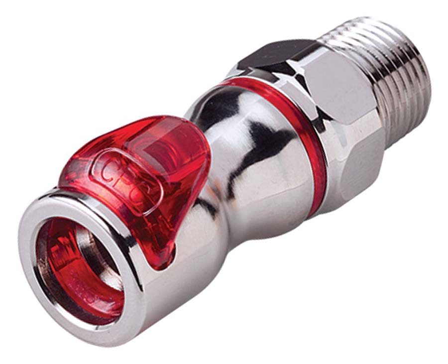 CPC - Pipe Thread – Valved THREAD SIZE: 3/8" NPT - Part number cLQ4D10006RED