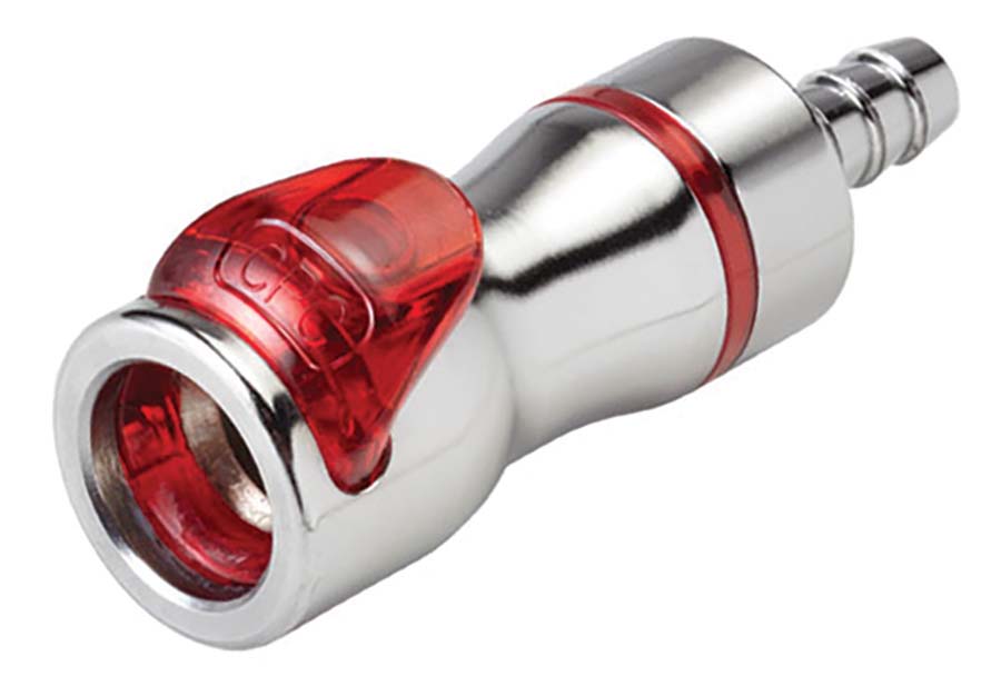 CPC - In-Line – Valved Hose Barb . - Part number cLQ4D17004RED