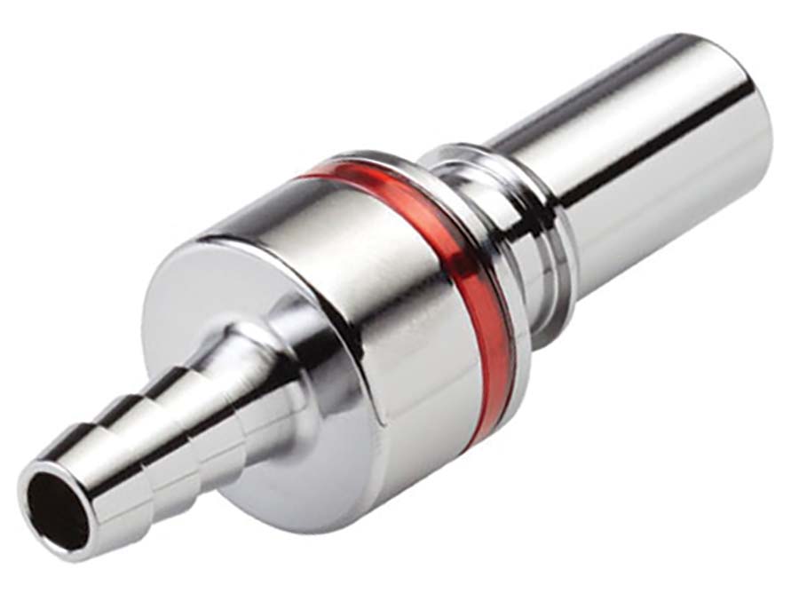 CPC - In-Line – Valved Hose Barb . - Part number cLQ4D22006RED