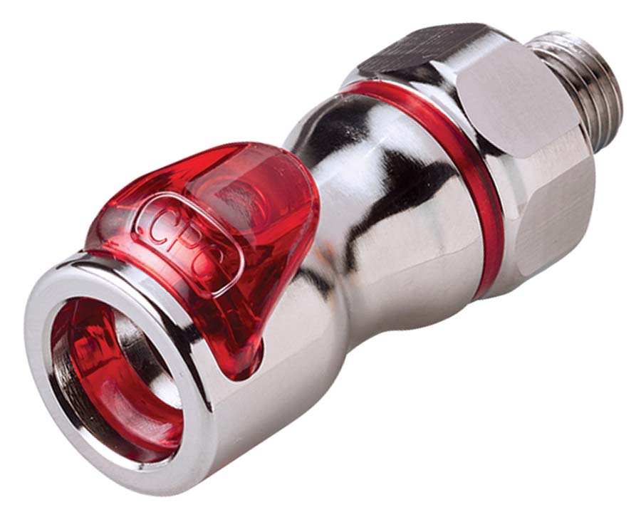 CPC - In-Line – Valved Male Thread SAE . - Part number cLQ4D30004RED