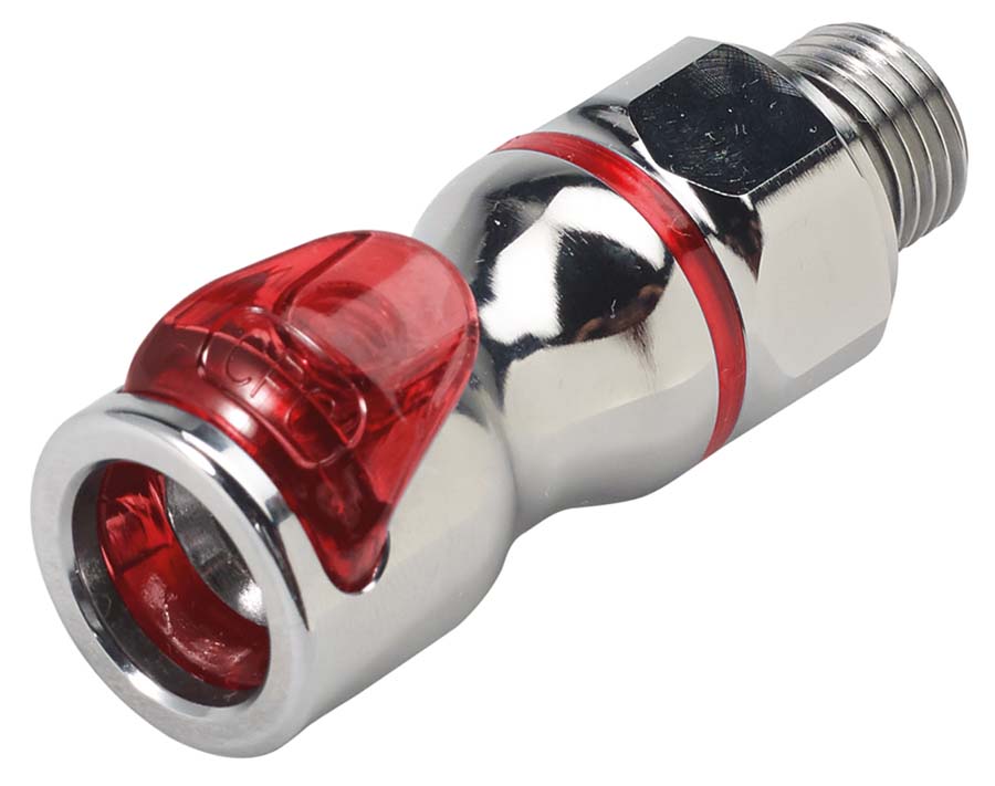 CPC - In-Line – Valved Male Thread BSPP . - Part number cLQ4D31004RED