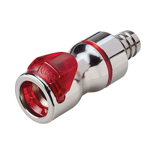 CPC - In-Line – Valved Hose Barb 1/2" ID - Part number cLQ6D17008RED