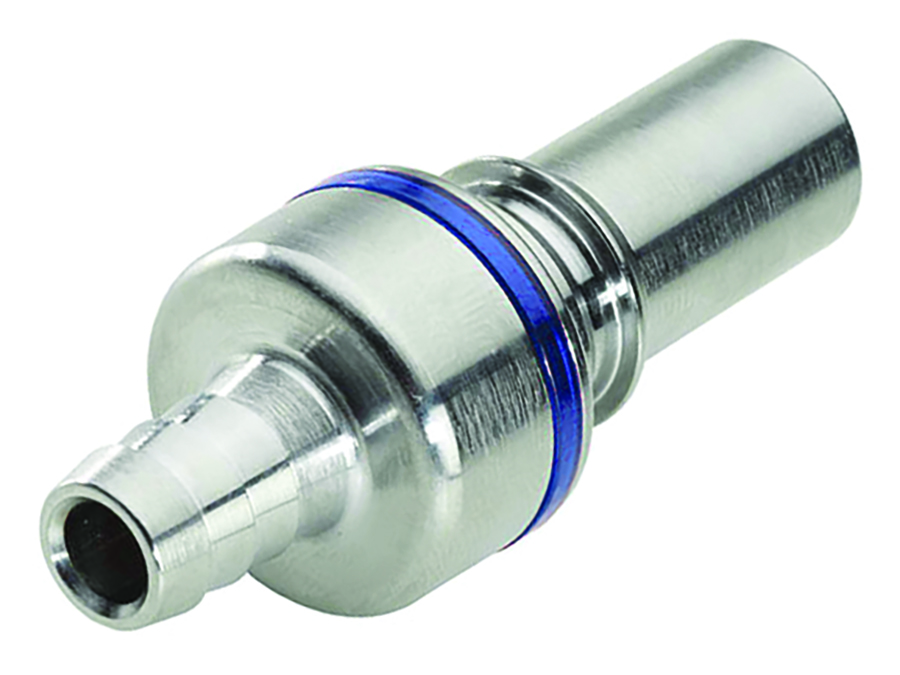 CPC - In-Line – Valved Hose Barb 1/2" ID - Part number cLQ6D22008BLU
