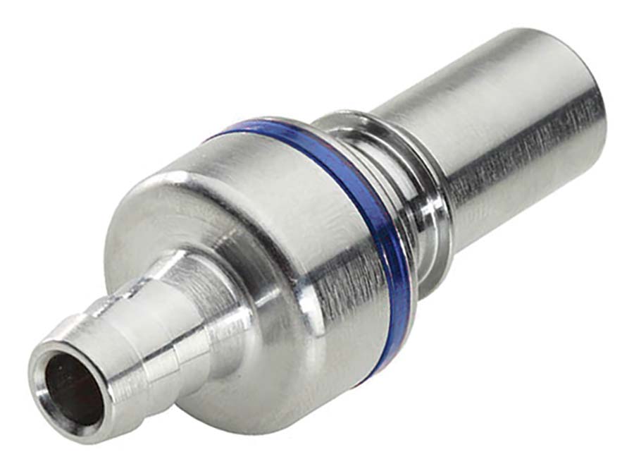 CPC - In-Line – Valved Hose Barb 3/8" ID - Part number cLQ6D22006BLU