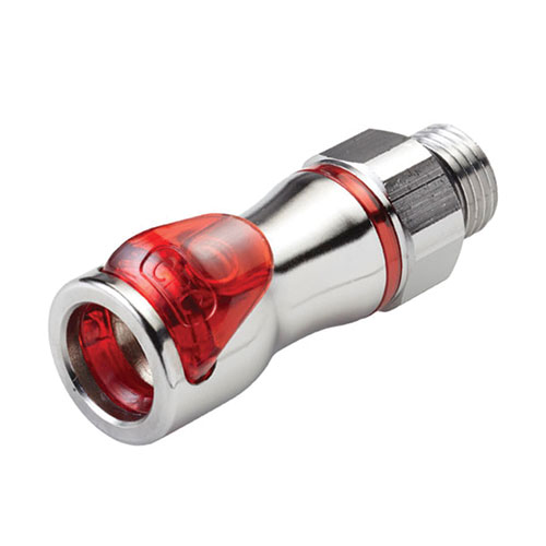 CPC - In-Line – Valved Male Thread 1/2" SAE-8 - Part number cLQ6D30008RED