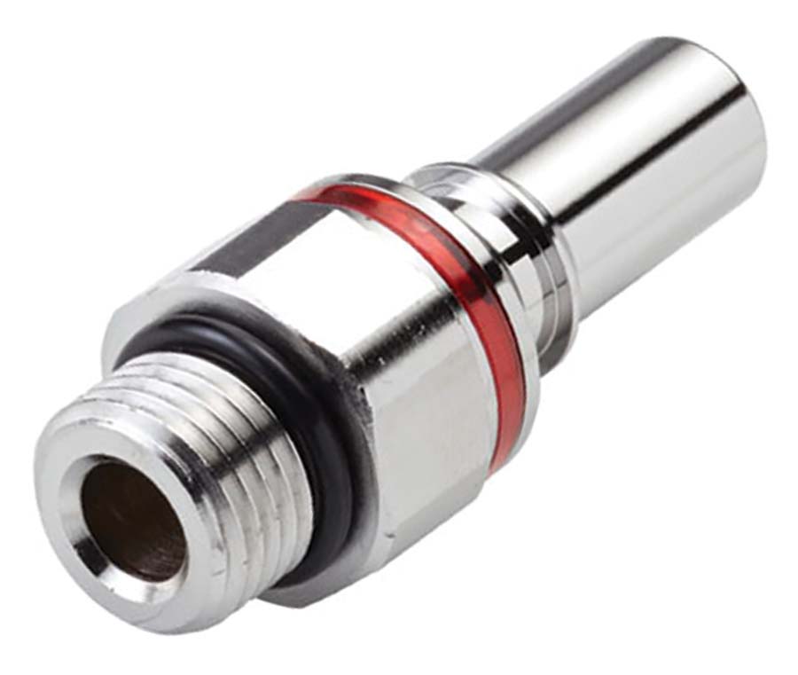 CPC - In-Line – Valved Male Thread 3/8" SAE-6 - Part number cLQ6D46006RED