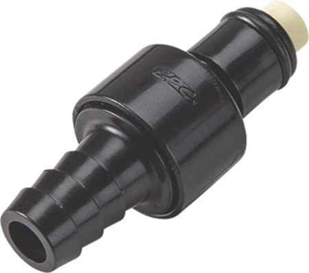 Black – In-Line – Valved ABS Tubing Size: 3/8" Id Metric Eq.: 9.5 mm Id" - Part number cPLCD2200606MBLK