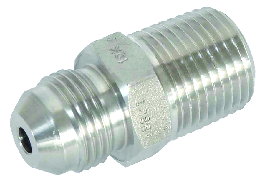 Stainless Steel Straight Adaptors - Straight Adaptor - NPT Male / JIC Male
